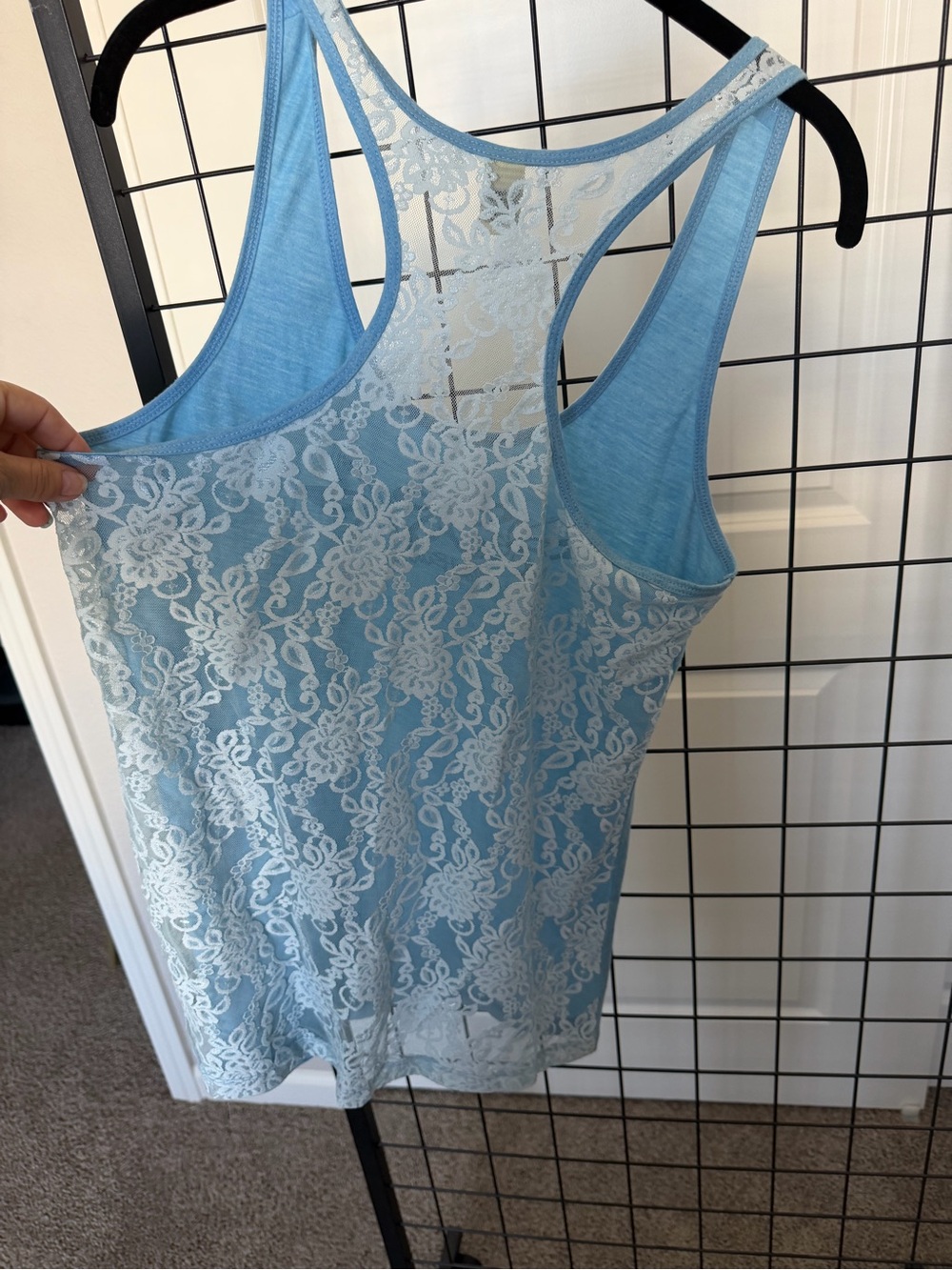 Maui Built Light Blue Lace-Back Racer Tank - Picture 3 of 3